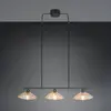 Reality Leuchten Suspension Eluna, ambre/noir, 100 cm, verre/métal, à ...