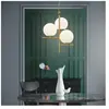 Trio Leuchten Lampe à Suspension Pure Design Moderne en Métal Doré et Verre Opale