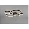 Rondo plafonnier 5 cercles led dimmable noir l59 cm trio lighting