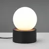 Reality Leuchten Lampe à poser Countess opale, pied métal noir