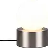 Reality Leuchten Lampe à poser Countess opale, pied métal nickel