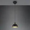 Reality Leuchten Suspension Punch noir/or à 1 lampe Ø 18 cm