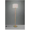 Trio - Lampadaire Elégant Korba Base Bois Abat Jour Blanc Lighting