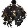 Reality Leuchten Plafonnier Leavy, Ø 38 cm, noir/or, plastique