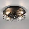 Reality Leuchten Ventilateur Trondheim, télécommande, 4xE27, noir