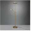 Trio Lighting Lampadaire à éclairage indirect LED Franklin, laiton vieilli