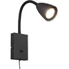Trio Lighting Applique murale avec fiche, noir mat