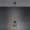 Reality Leuchten Suspension Bidar, Ø 15 cm, noir-or, métal