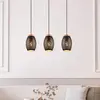 RL LIVE YOUR LIGHT Reality Leuchten Suspension Bidar, longueur 71 cm, noir-doré, 3 lampes, métal