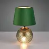 Reality Leuchten Lampe à poser Jonna verre/velours, verte