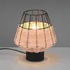 Reality Leuchten Lampe à poser Borka avec rotin et cage, naturelle