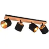Reality tommy spot de plafond tommy modern à 4 lumières, couleur bois
