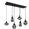 Trio Lighting Suspension Lumina, 6 lampes, noir/chromé, verre