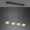 Reality Leuchten Suspension Borka, à 4 lampes, naturelle