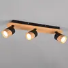 Plafonnier - TRIO - Aruni - Métal Noir Mat - Bois Naturel - 3 Flammes