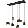 Trio Suspension Chiraz 310500632, métal noir mat/doré, sauf 6x E14