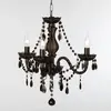 Reality Leuchten Lustre baroque, Lustre baroque 3 Lampes Noir en Acrylique, trio