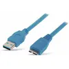 câble usb 3.0 type a mâle vers micro b mâle bleu 1m helos 77191