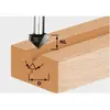 FESTOOL Fraise à rainurer en V HW avec queue de 8mm HW S8 D14/7/90° - 490999