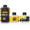 BATH&BODY TOOLS Accentra Coffret cadeau Bath + Body Toolkit dans un emballage cadeau, avec 2 gels douche de 140 ml, parfum bois de santal et musc   Gel de bain et douche pour homme