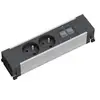 317.103 - 2 sortie(s) ca - Type e (fr) - Aluminium - Noir - Argent - 230 v - 16000 mA - Bachmann