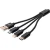 Digitus Cable 3 en 1 USB 2.0 a Lightning/Micro USB/USB-C 15cm Negro