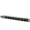 Multiprise Aluminium 1U - DIGITUS - Montage En Rack - 7 X Cee 7-5 Prise