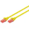 DIGITUS Câble LAN Cat 6-5m - Câble réseau CCA avec RJ45 - U/UTP Non blindé - Compatible Cat-6A & Cat-5e - Jaune