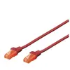 Digitus RJ45 Câble réseau, câble patch CAT 6 U/UTP 1.00 m rouge torsadé par paire