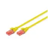 Digitus RJ45 Câble réseau, câble patch CAT 6 U/UTP 2.00 m jaune ignifu...