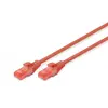 DIGITUS Câble LAN Cat 6-1m - RJ45 Câble réseau - UTP non blindé - Compatible Cat-6A & Cat-5e - Rouge