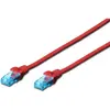 Digitus Ecoline - Cordon de raccordement - RJ-45 (M) pour RJ-45 (M) - 3 m - UTP - CAT 5e - démarré - rouge