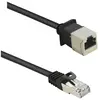 Renkforce - RF-4394127 RJ45 Câble réseau, câble patch cat 5e f/utp 5.00 m noir Rallonge avec cliquet d'encastrement, cont