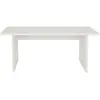 Idimex Table basse SALTO rectangulaire pour salon en bois massif blanc, 110x45 cm, élégante et minimaliste, pieds en bois