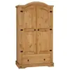 Idimex Armoire SALSA penderie pour vêtements style mexicain avec 2 portes 1 étagère 1 tiroir, en pin massif finition teintée/cirée