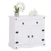 Idimex Buffet RURAL commode bahut vaisselier en pin massif blanc avec 2 tiroirs et 2 portes, meuble de rangement style mexicain en bois