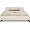 Idimex Lit double RAVELLO 140 x 190 cm, revêtement en tissu - Blanc crème