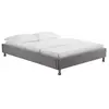 Idimex Lit futon double nizza, 140 x 190 cm, avec sommier, revêtement en tissu gris