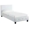 Idimex Lit simple reve, 90 x 190 cm, capitonné avec sommier, revêtement synthétique blanc
