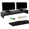 Idimex Support d'écran d'ordinateur SCREEN, réhausseur pour deux moniteurs ou un grand écran, longueur 100 cm, en mélaminé noir mat