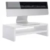 Idimex Support d'écran d'ordinateur DISPLAY, réhausseur pour moniteur avec étagère intermédiaire, longueur 42 cm, en mélaminé blanc mat
