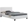 Idimex Lit simple MARLON, 120 x 190 cm, capitonné avec sommier, revêtement synthétique blanc