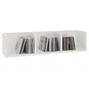 Idimex Etagère murale NELLO, meuble de rangement pour CD et DVD ou décoration avec 3 compartiments ouverts, en mélaminé blanc mat