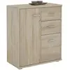Idimex Buffet REMY, commode meuble de rangement avec 2 tiroirs et 2 portes, en mélaminé décor chêne sonoma
