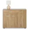 Idimex Buffet CORALINE, commode meuble de rangement avec 1 tiroir et 3 portes, en mélaminé décor chêne sonoma