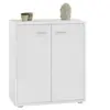 Idimex Buffet FIRMIN, commode meuble de rangement avec 2 portes, en mélaminé blanc mat