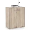 Idimex Buffet FIRMIN, commode meuble de rangement avec 2 portes, en mélaminé décor chêne sonoma
