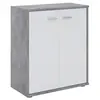Idimex Buffet FIRMIN, commode meuble de rangement avec 2 portes, en mélaminé décor béton et blanc mat