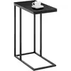 Idimex Table d'appoint rectangulaire DEBORA, en métal noir et décor noir mat