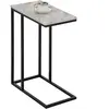 Idimex Table d'appoint avec plateau simili marbre, blanc